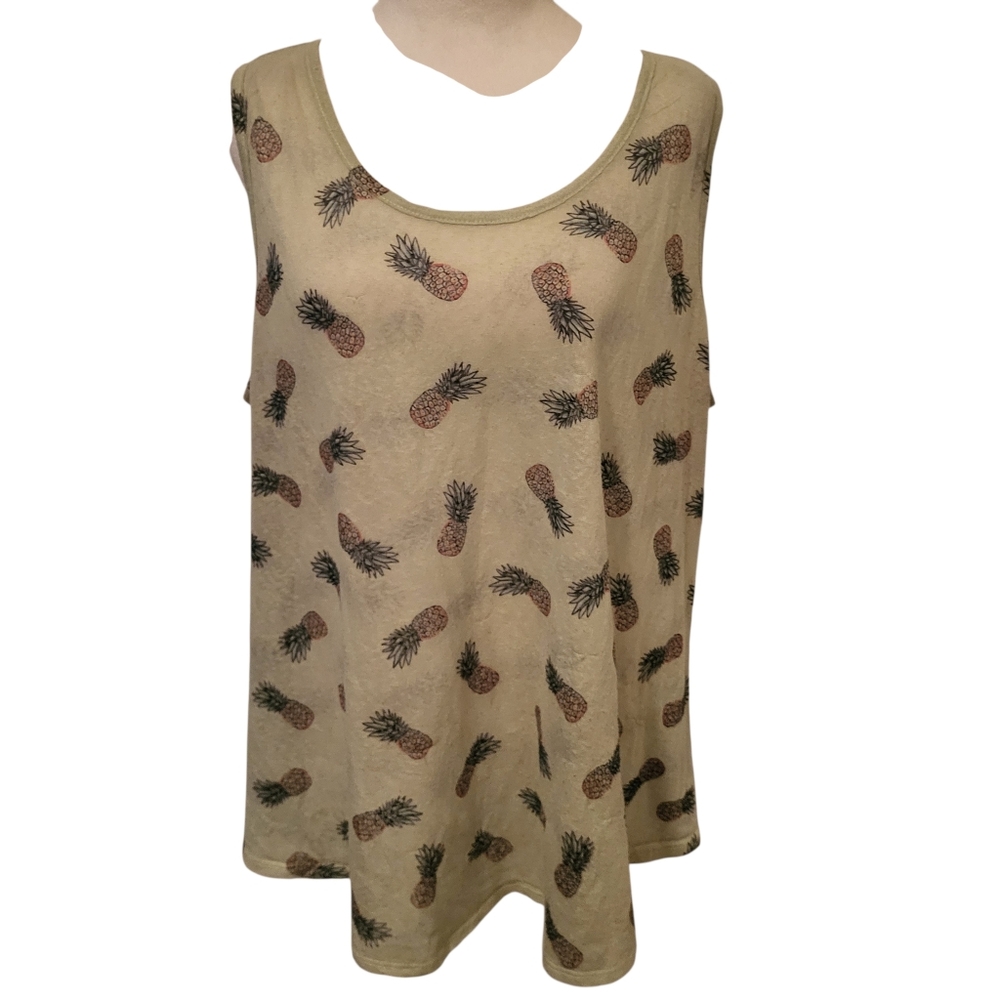 Coco's Closet Pineapple Tank Green sz L